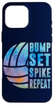 Coque pour iPhone 16 Pro Max Bump Set Spike Repeat Aquarelle Volleyball Femmes Adolescentes Filles