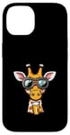 Coque pour iPhone 14 Girafe de ski avec bière | Funny Party Comic