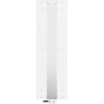 Luxebath - Radiateur Salle de Bain avec Miroir, 1200x450 mm, Blanc, Connexion Centrale au Bas, Raccordement au Sol Forme de Passage et Thermostat,