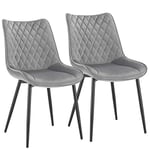 WOLTU Chaise de Salle à Manger Lot de 2, Moderne Chaise de Cuisine, Chaise scandinave, Chaise Coiffeuse, pour Salle de Séjour, Chambre à Coucher, Cuisine, en Velours et métal Gris Clair BH208hgr-2