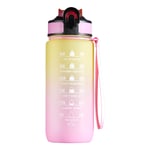 Motivationsflaska 600 ml Rosa/Gul - 600 ml