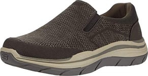 Skechers Homme Expected 2.0-Arago Slip on Canvas Mocassin, Marron Olive, 45 EU