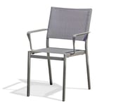 Fauteuil de jardin DCB Garden Stockholm en aluminium - Coloris gris anthracite - Hauteur 84 cm