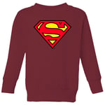 Official Superman Shield Kids' Sweatshirt - Burgundy - 7-8 Years - Burgundy