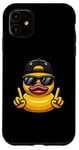 Coque pour iPhone 11 Canard en caoutchouc jaune rétro cool dans les années 70 80 Funny Duck