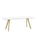 HAY - CPH30 2.0 Table Lacquered Oak Frame L200 X W90 X H74 White Laminate Tabletop Lacquered Edge - Spisebord - Ronan & Erwan Bouroullec - Hvit - Tre