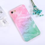 BUVYphonecase Téléphone cellulaire Cas for l'iPhone 8 & 7 Motif Rose en marbre Vert TPU Pleine Couverture de Protection Anti-Choc Quatrième de Couverture (Color : Color1)