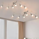 Plafonnier led 6 spots pivotants & orientables , GU10 , Spot plafond , Chrome , Moderne , éclairage intérieur plafond led cuisine chambre salon ,