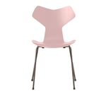 Fritz Hansen - 3130 Grand Prix, Färgad Ask, Pale Rose, Underrede Brown Bronze - Spisestoler - Arne Jacobsen - Rosa - Metall/Tre