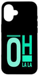 Coque pour iPhone 16 Bleu sarcelle Aqua Oh La La Teal Aqua Graphic