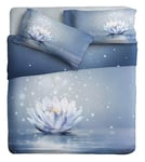 IPERSAN Parure de lit pour lit 1 Place Fin-Art 2 Places Fleurs de Lotus