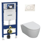 Pack Bati support Geberit et Combi-Pack Geberit iCon WC-suspendu, blanc, sans rebord