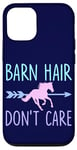 Coque pour iPhone 12/12 Pro Équitation Barn Hair Don't Care Funny Equestrian Rider