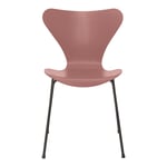 Fritz Hansen - Sjuan 3107 stol askfanér stålstativ varm grafit rose - Matstolar - Arne Jacobsen - Metall/Trä