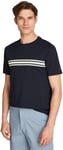 Tommy Hilfiger Central Chest Stripe Tee MW0MW37443 T-Shirt S/S, Blue (Desert Sky), L Homme