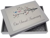 White Cotton Cards 2nd Anniversary, Mini Photo Album, Love Birds