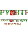 Happy Birthday Banner 3 meter - Minecraft