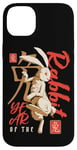 Coque pour iPhone 14 Plus Année du lapin Zodiaque chinois Anime Art traditionnel