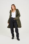 Brave Soul Womens Khaki Shower Resistant Padded Parka Jacket - Size 10 UK