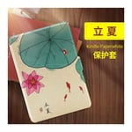 BHTZHY Kindle Case For Amazon Kindle Paperwhite 1/2/3 Cover Summer Lotus Pondultra Slim Case For Tablet
