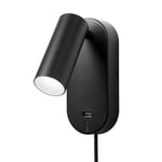 EGO LED Vägglampa med USB och Touch dimmer, 4,5W, Nielsen Light - svart