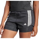 adidas Own The Run 3 Stripes Womens Running Shorts Black 2 In 1 Twin Short