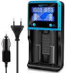 18650 Chargeur Batterie Universel, Keenstone Chargeur de Piles Intelligent avec Ecran LCD pour Piles Rechargeables 18650 Ni-MH Ni-CD AA AAA Li-ION LiFePO4 IMR 10440 14500 16340 26650 etc