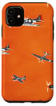 Coque pour iPhone 11 Drapeau américain minimaliste orange tropical P-51 Mustang de la Seconde Guerre mondiale