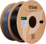 PLA+ Filament 1.75mm,Renforcé Ténacité Filament PLA Plus,Précision Dimensionnelle+/-0.03mm,1KG par Bobine,2 Bobines pour Imprimante 3D,Noir et Gris