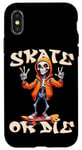 Coque pour iPhone X/XS Squelette en skateboard skater skate or die skull humour