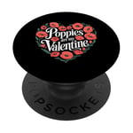 Poppies Are My Valentine Red Poppy Flower Valentines Day PopSockets Adhesive PopGrip