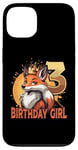 Coque pour iPhone 13 3ème anniversaire fille renard 3 ans