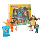 Giochi Preziosi Masha and the Bear – Set of 6 Characters from the Famous TV Series 5 to 7 cm Tall and 1 Exclusive Surprise Glow in the Dark for Children from 3 Years