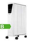 Bastilipo Fenix 2-2000 - Radiateur à huile - 2000 W Puissance - Écran LED tactile - 3 niveaux de puissance - Effet Cheminée - 9 éléments, blanc