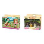 SYLVANIAN FAMILIES 4018 Famille Hérisson & La cabane Luke bébé écureuil Roux Mini-Univers, 5318, Multicolore