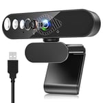 Dancial USB Webcam, 1080P Streaming Webcam with Microphone for PC,MAC, Laptop, Plug and Play Web Camera for Youtube,Skype Video Calling, Studying, Conference