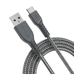 TECHGEAR USB C to USB A 2M Long STRONG Braided Data & Charging Cable for Amazon Fire HD 8 2024 14th/12th/10th, Kindle Fire HD 10/Plus/Kids Pro 13th/11th/9th Generation, Fire 7 2022, Max 11 2023 USB C