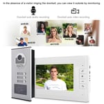 7 Inch Hd Ir Video Intercom Doorbell One Camera With Three Monitor (Us Plu Part