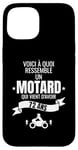 Coque pour iPhone 15 idée cadeau pour un motard humour homme original 72 ans