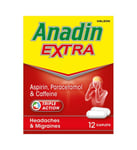 Anadin Extra x12 Caplets | Triple Action Aspirin, Caffeine & Paracetamol