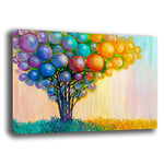 Printerland Tableau moderne arbre de la vie couleurs ballons abstraits peintures modernes salon mural XXL grande impression toile décoration murale décoration murale chambre cuisine (30 x 40 cm, 10)