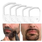 5 storlekar Goatee Rakning Mall Beard Guide Shaper Beard Shaping & Styling Mall För Män White