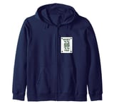 Feeling Lucky,Green Playing Card Lucky You,Funny Poker Night Zip Hoodie