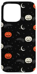 iPhone 15 Pro Max Orange White Pumpkins / Crescent Moon Spooky Halloween Art Case