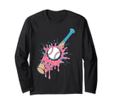 Baseball Home Plate Drip Ice Cream Sprinkles, Baseball Bat Long Sleeve T-Shirt