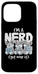 Coque pour iPhone 14 Pro Max Bunny I'm A Nerd Get Over It Nerdy Geek Rabbit Reading Gamer