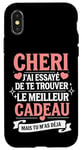 Coque pour iPhone X/XS Tee Shirt Saint Valentin Cheri Amour Amoureux Couple Humour