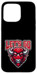 Coque pour iPhone 15 Pro Max Let's Go Buffalo Cool Illustration Équipe sportive motivante