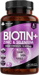 Biotin Hair Growth Vitamins 12,000Mcg D-Biotin Tablets Enriched