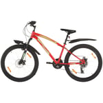 Mountainbike vidaxl - 21 växlar 26 tums däck 36 cm röd